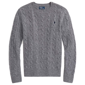 Polo Ralph Lauren Wool-Cashmere Cable Sweater, Battalion Grey Heather